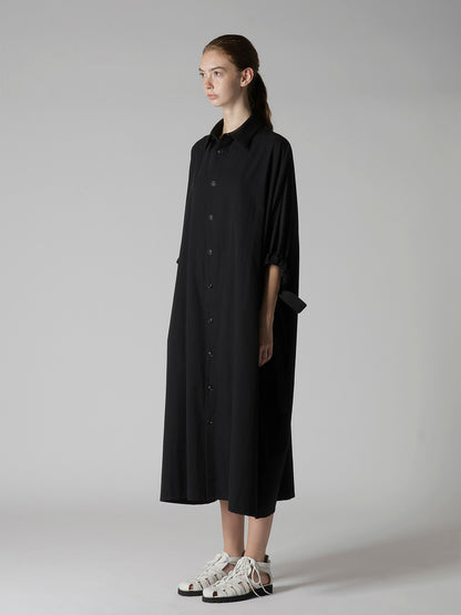 COTTON BROAD SLEEVE SHIRT DRESS