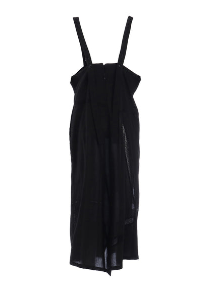 COTTON LACE PATCHWORK SHOULDER STRAP DRESS