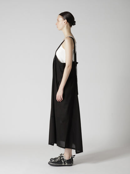 COTTON LACE PATCHWORK SHOULDER STRAP DRESS