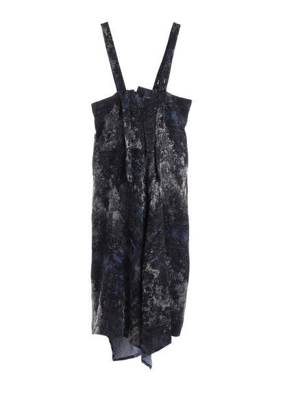 RUG PATTERN JACQUARD SHOULDER STRAP DRESS