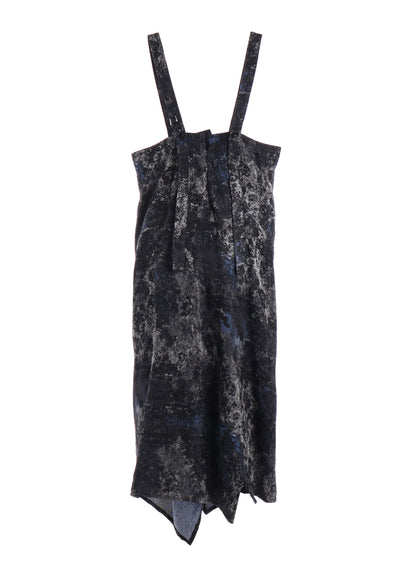 RUG PATTERN JACQUARD SHOULDER STRAP DRESS