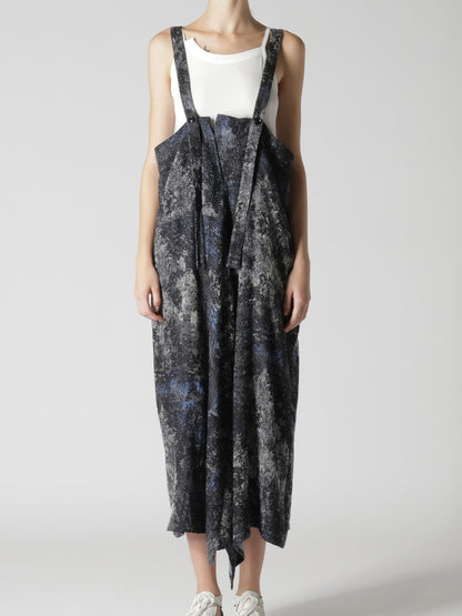 RUG PATTERN JACQUARD SHOULDER STRAP DRESS