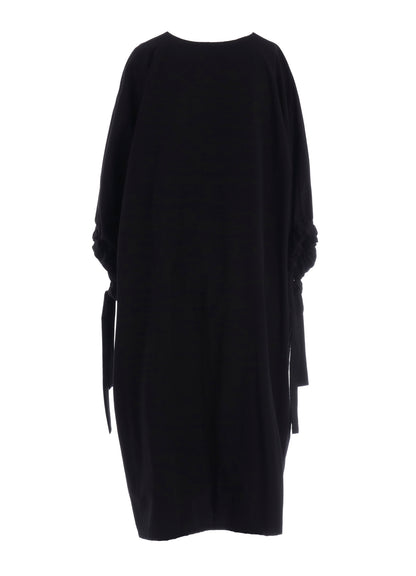 COTTON BROAD SLEEVE ROUNDNECK DRESS