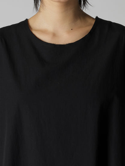 COTTON BROAD SLEEVE ROUNDNECK DRESS