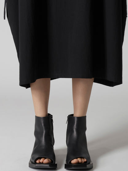 COTTON BROAD SLEEVE ROUNDNECK DRESS