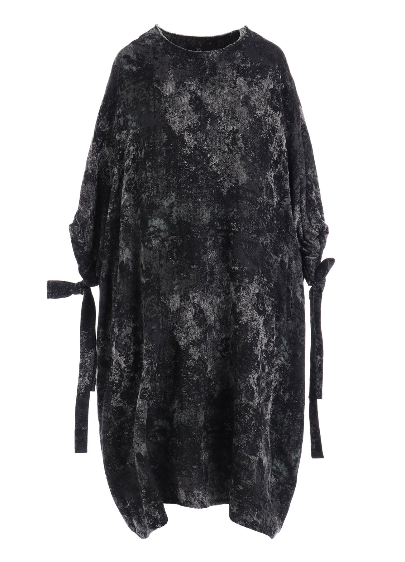 RUG PATTERN JACQUARD SLEEVE ROUNDNECK DRESS