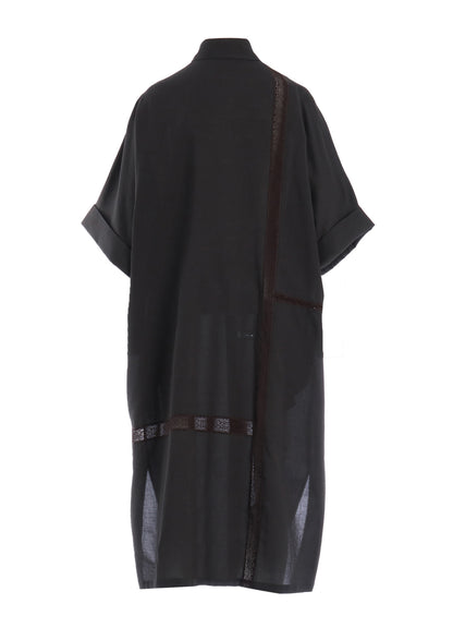 COTTON LACE PATCHWORK SHIRT DRESS