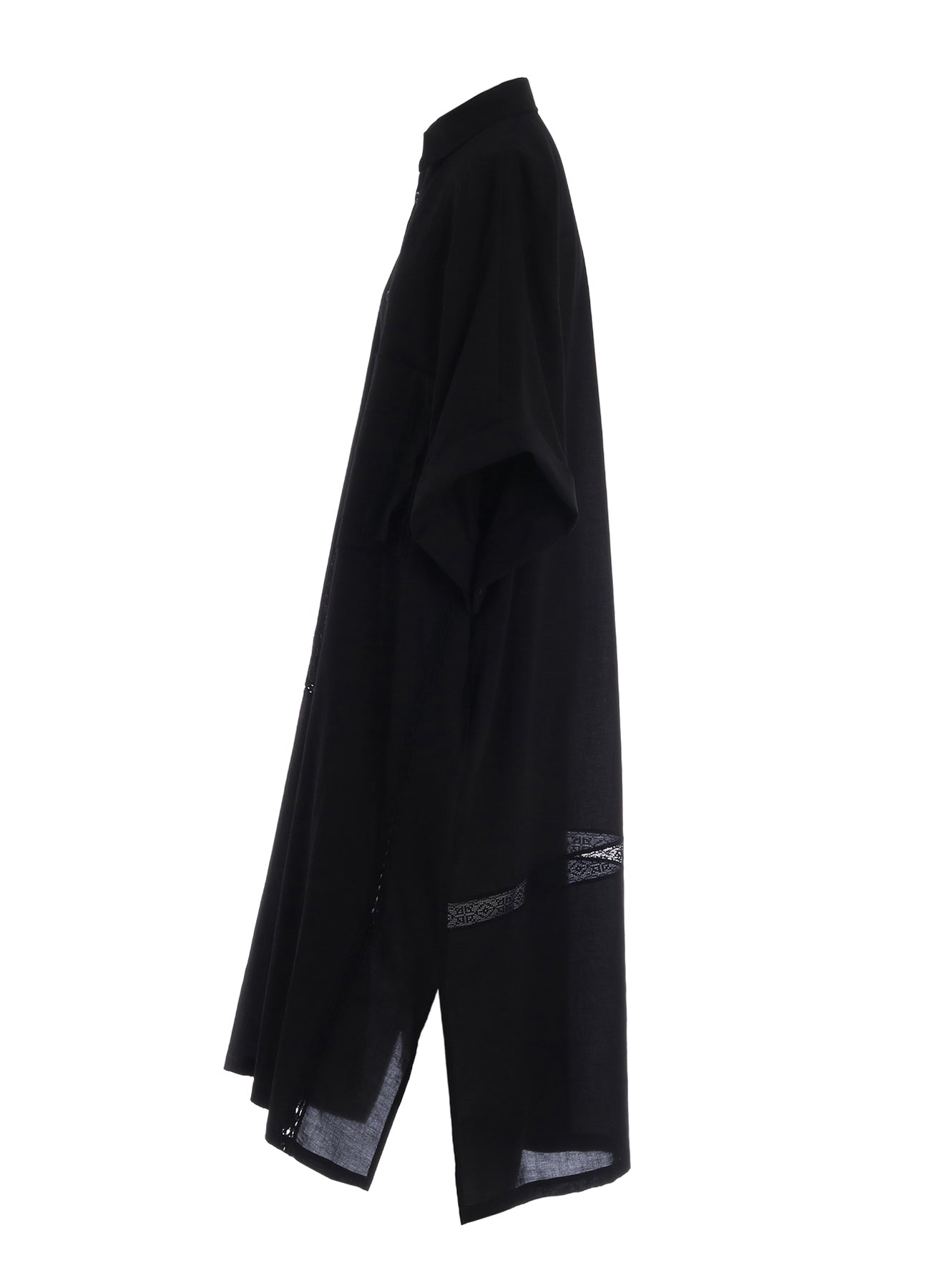 COTTON LACE PATCHWORK SHIRT DRESS