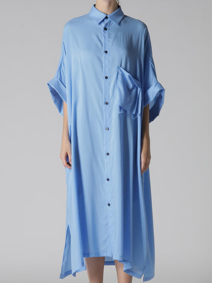 CELLULOSE LAWN ARRANGED SHIRT DRESS
