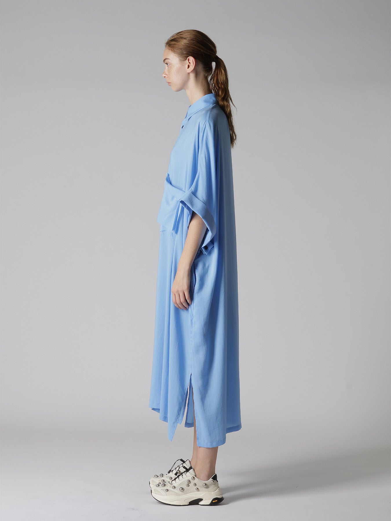 CELLULOSE LAWN ARRANGED SHIRT DRESS