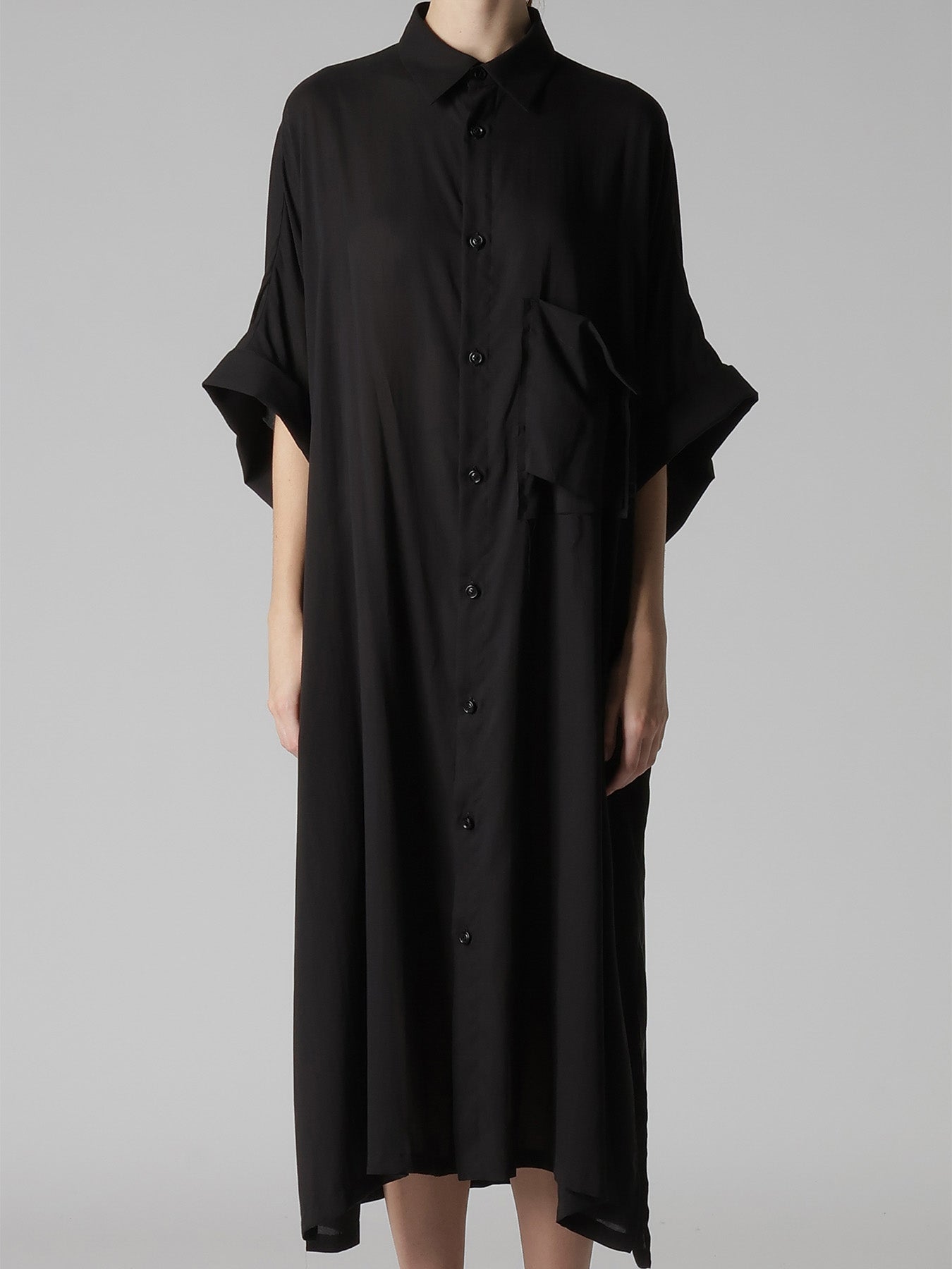 CELLULOSE LAWN ARRANGED SHIRT DRESS