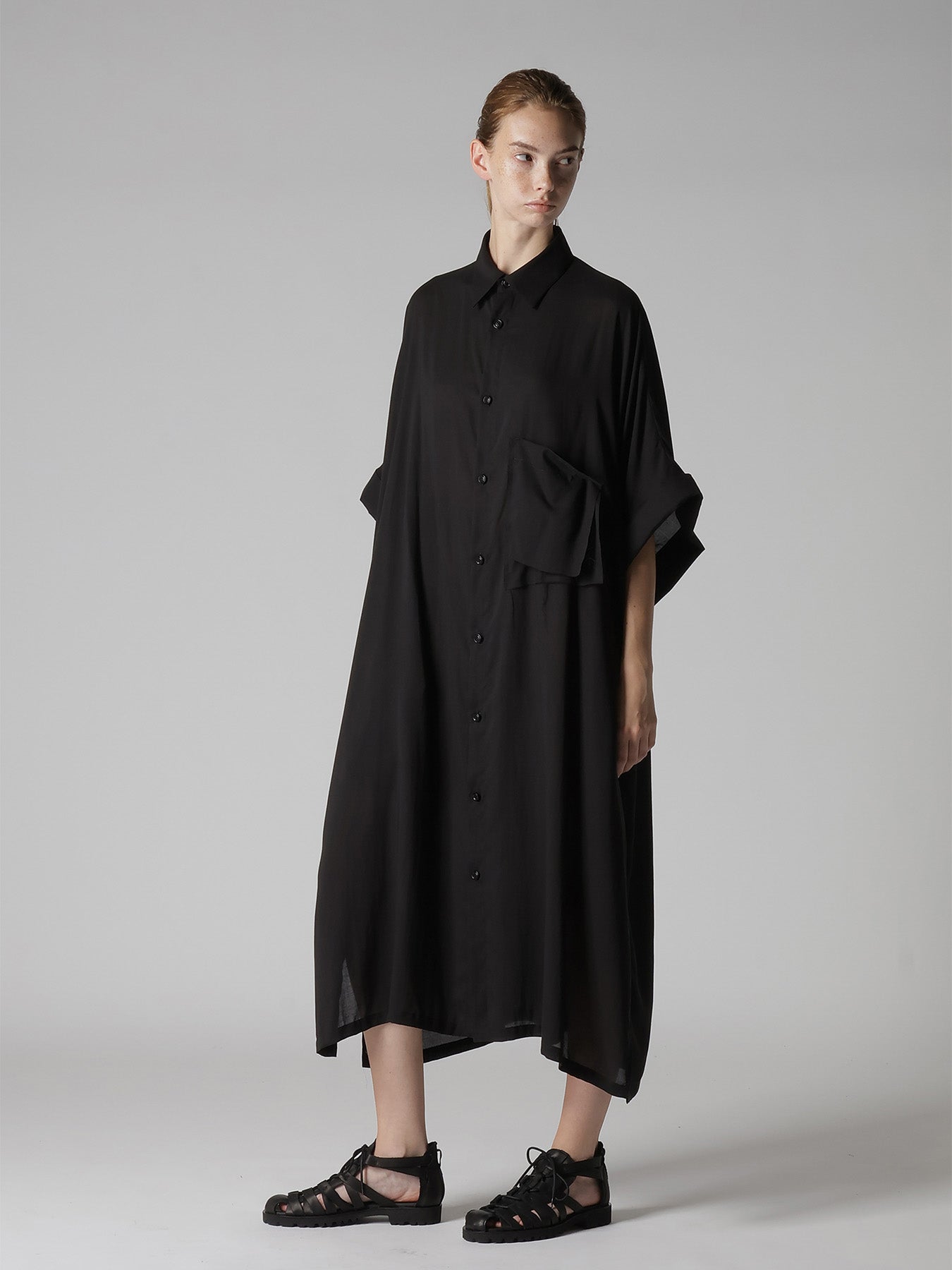 CELLULOSE LAWN ARRANGED SHIRT DRESS – THE SHOP YOHJI YAMAMOTO