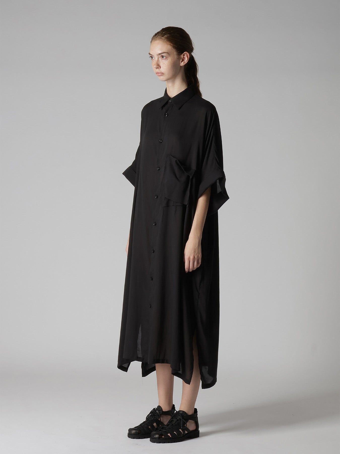 CELLULOSE LAWN ARRANGED SHIRT DRESS