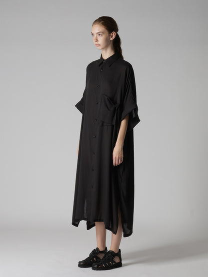 CELLULOSE LAWN ARRANGED SHIRT DRESS