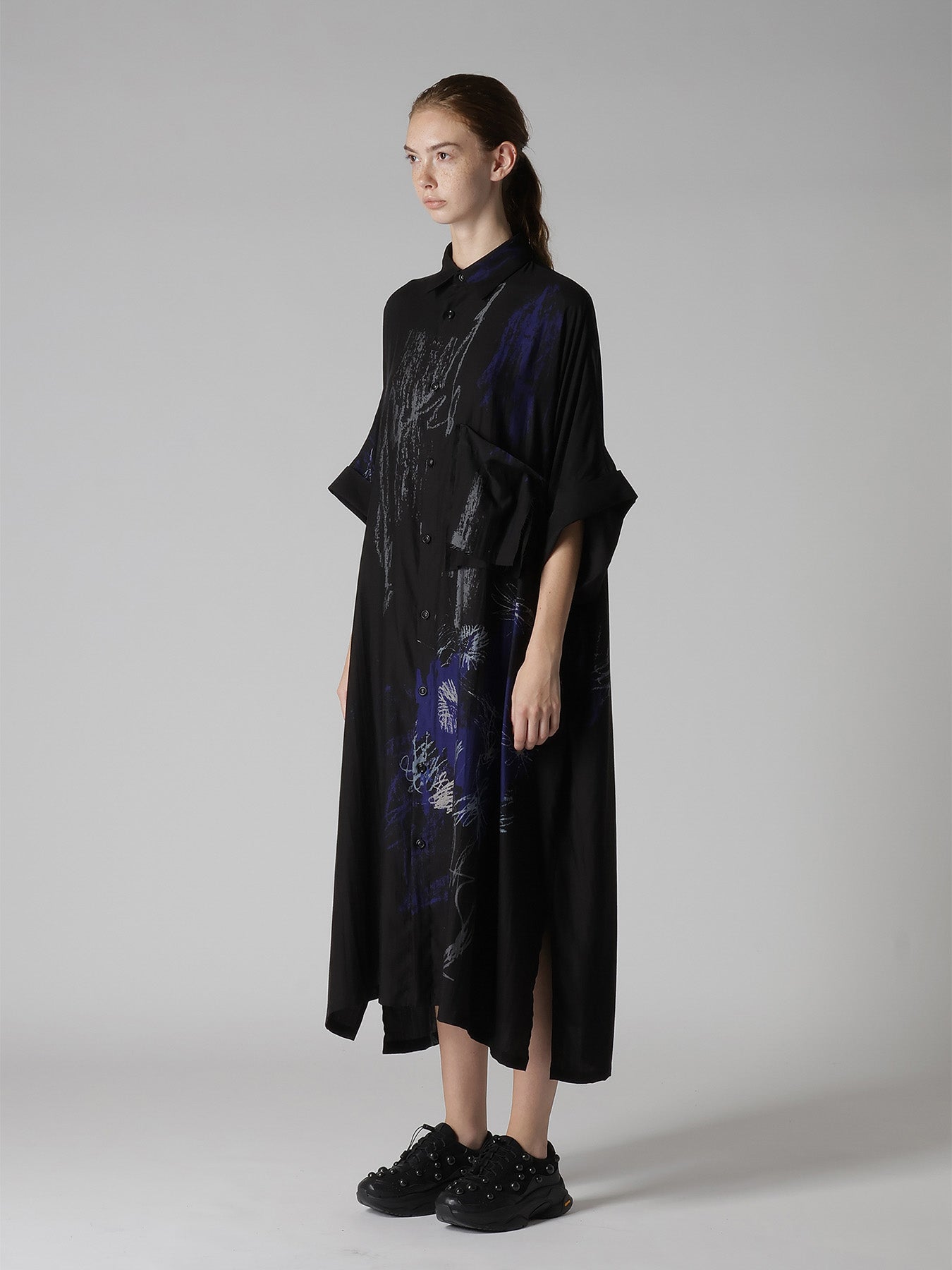 CUPRO/DUNGAREE TWILL SHIRT DRESS