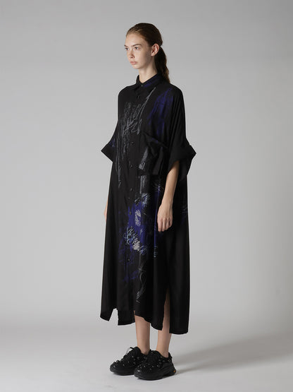 CUPRO/DUNGAREE TWILL SHIRT DRESS