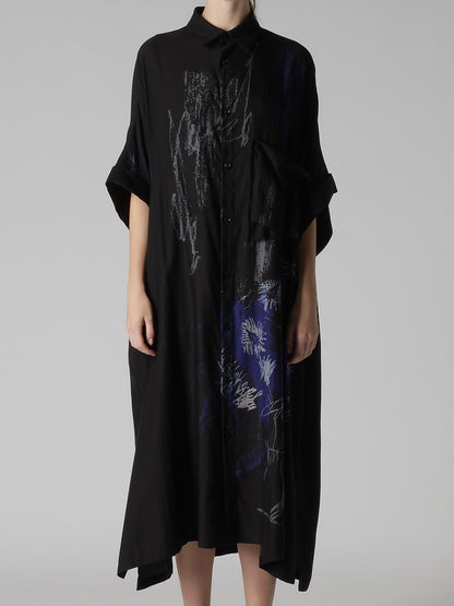 CUPRO/DUNGAREE TWILL SHIRT DRESS