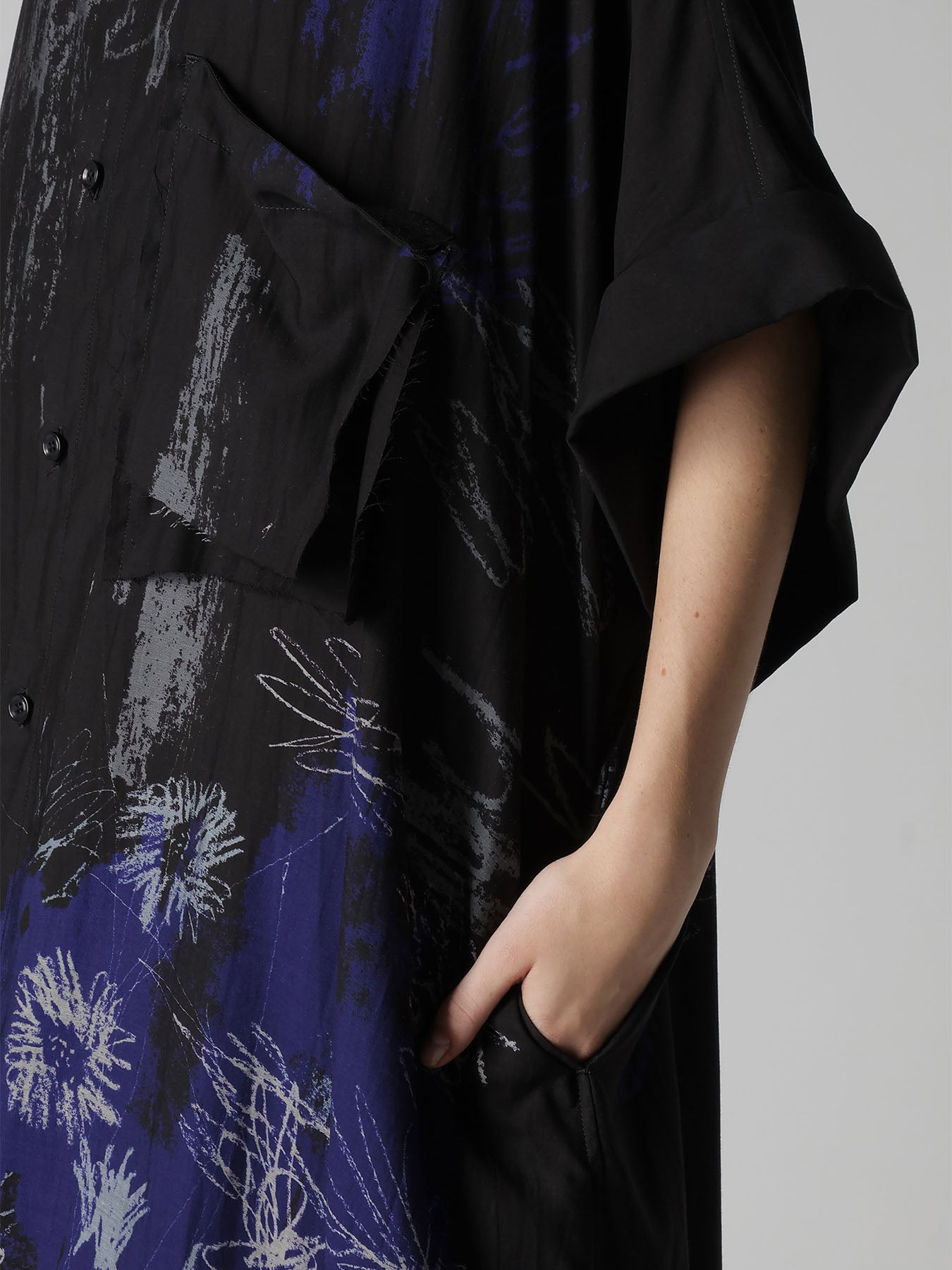 CUPRO/DUNGAREE TWILL SHIRT DRESS