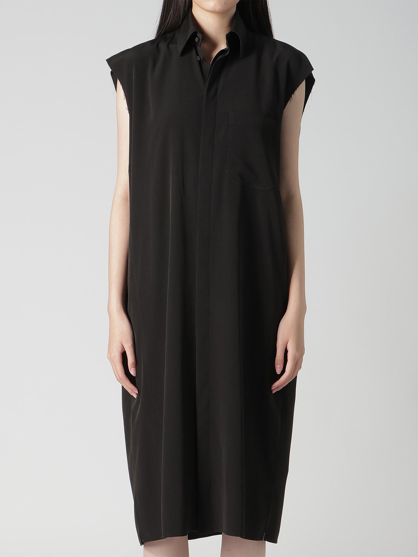 TA/PE SUPER VIYON TUSSER SLEEVELESS SHIRT DRESS