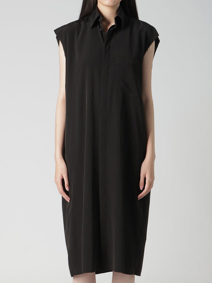 TA/PE SUPER VIYON TUSSER SLEEVELESS SHIRT DRESS