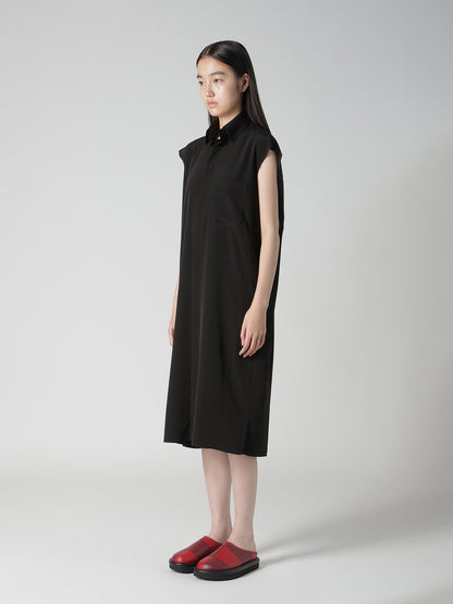 TA/PE SUPER VIYON TUSSER SLEEVELESS SHIRT DRESS