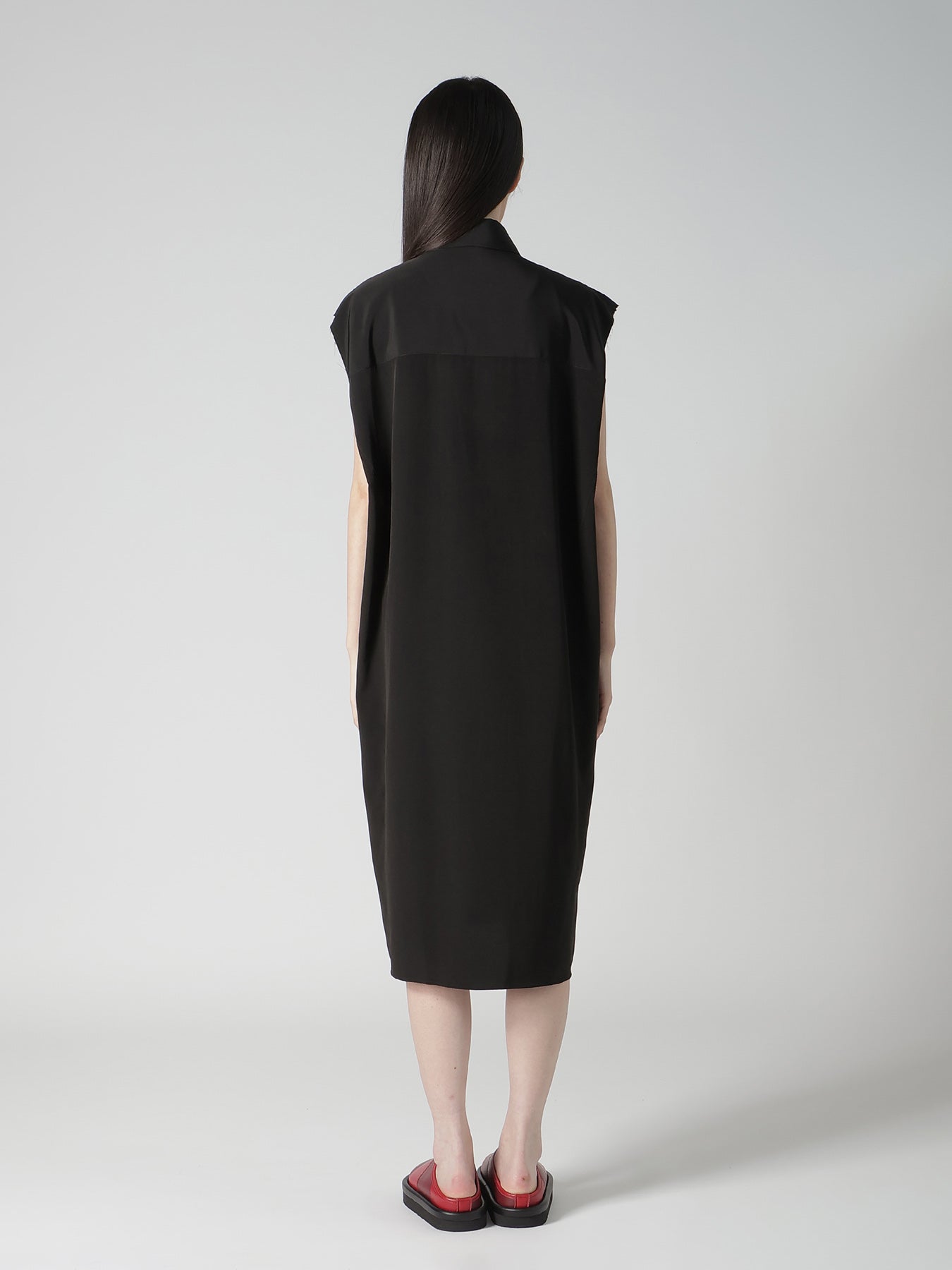 TA/PE SUPER VIYON TUSSER SLEEVELESS SHIRT DRESS