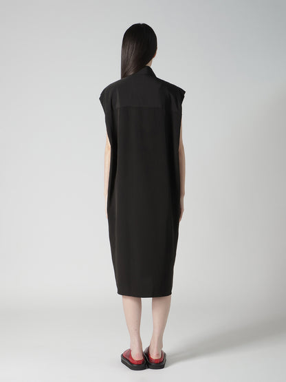 TA/PE SUPER VIYON TUSSER SLEEVELESS SHIRT DRESS