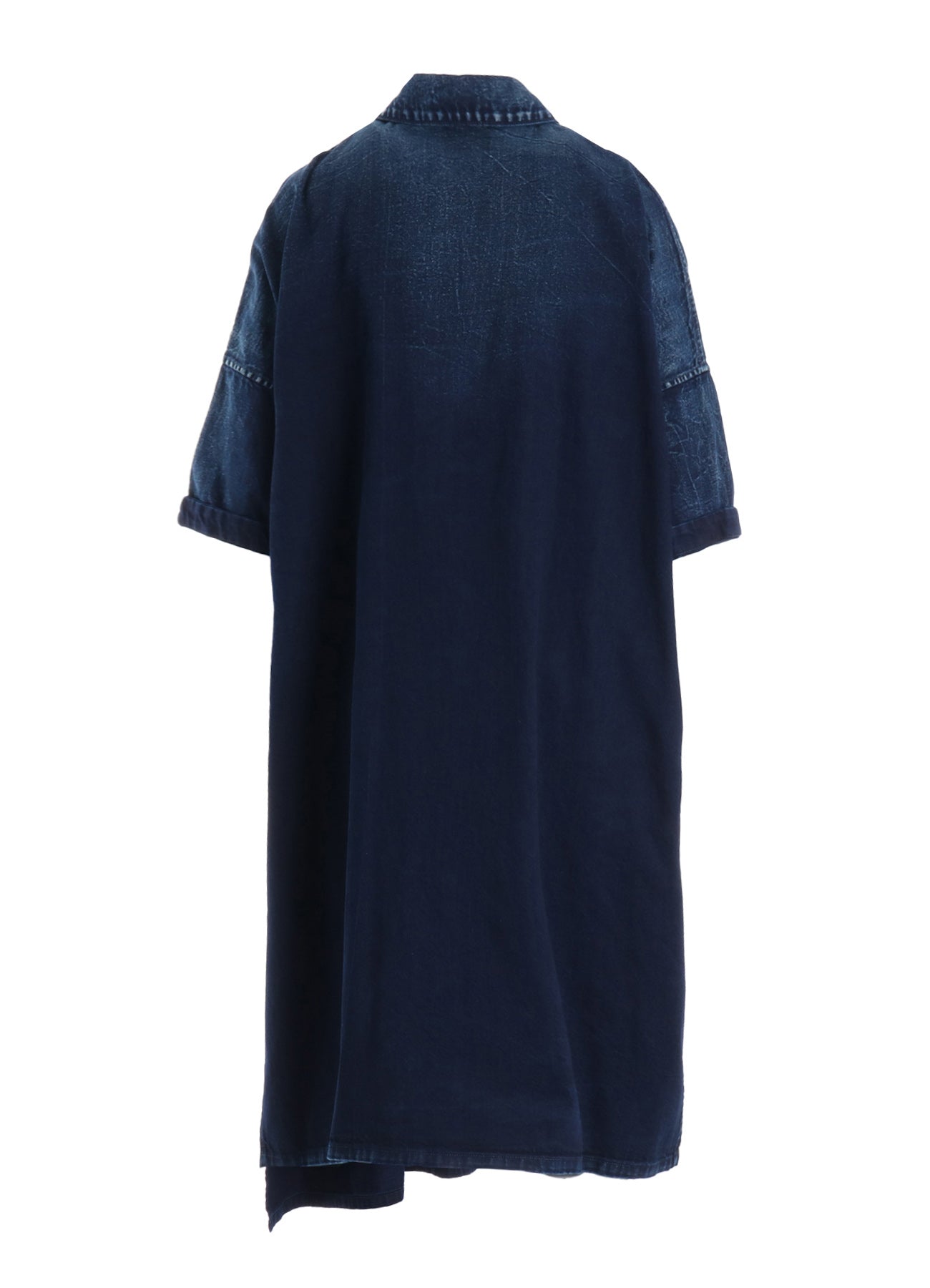 8OZ SPOTTED DENIM SHORT-SLEEVE DRESS