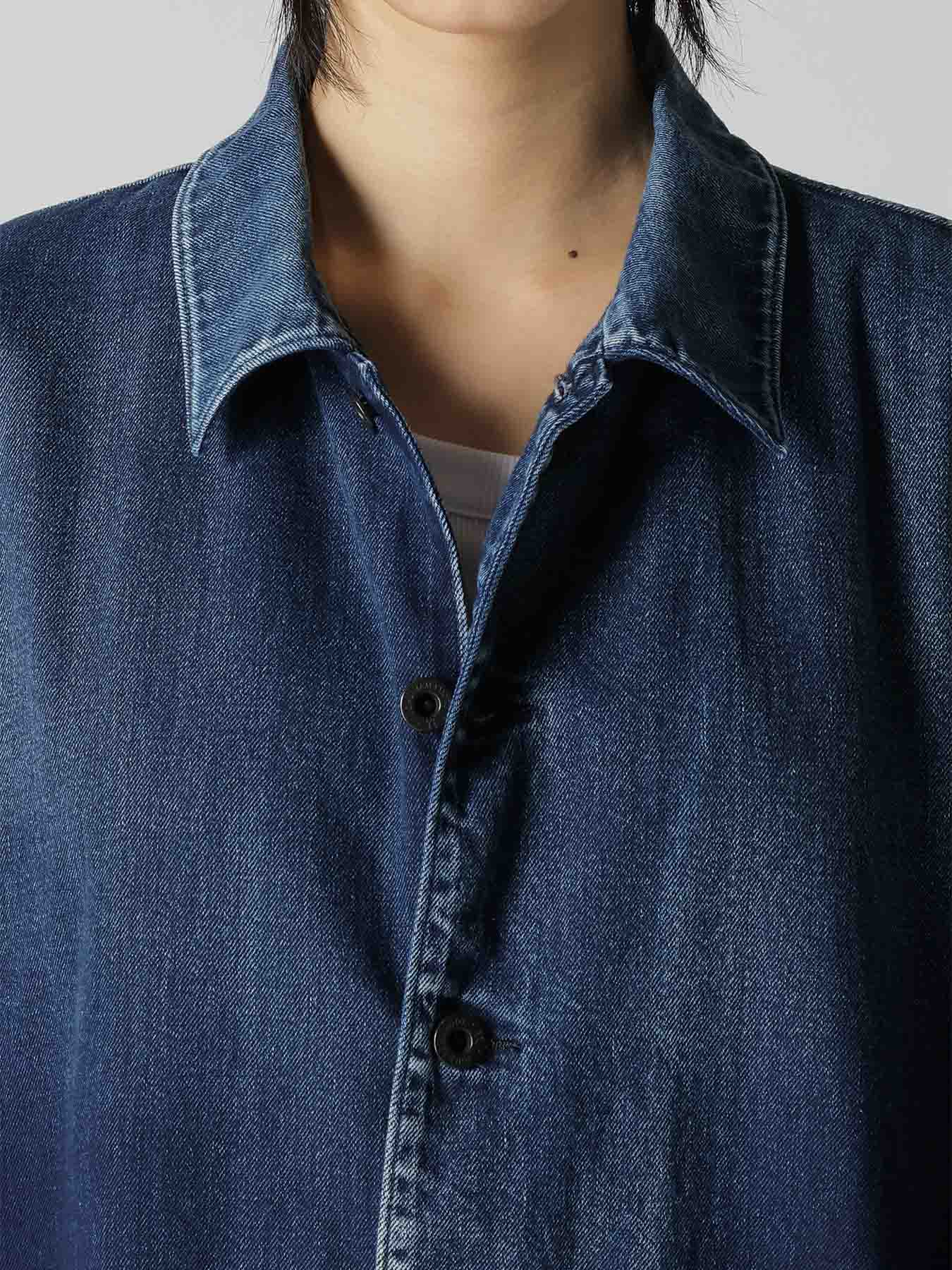 8OZ SPOTTED DENIM SHORT-SLEEVE DRESS