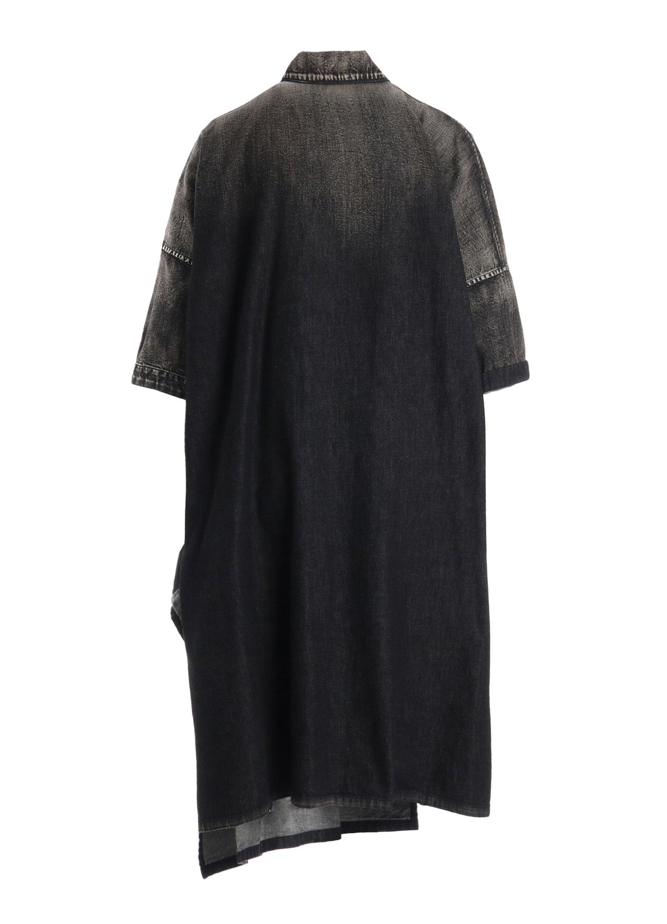 black denim short sleeve dress 8OZ SPOTTED DENIM SHORT-SLEEVE DRESS XS