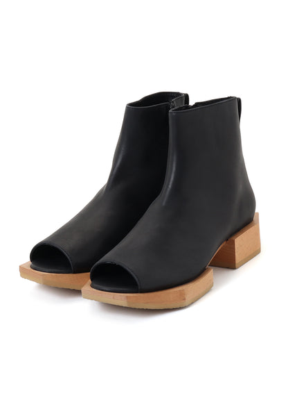 SOFT SMOOTH LEATHER WOOD SOLE BOOTS