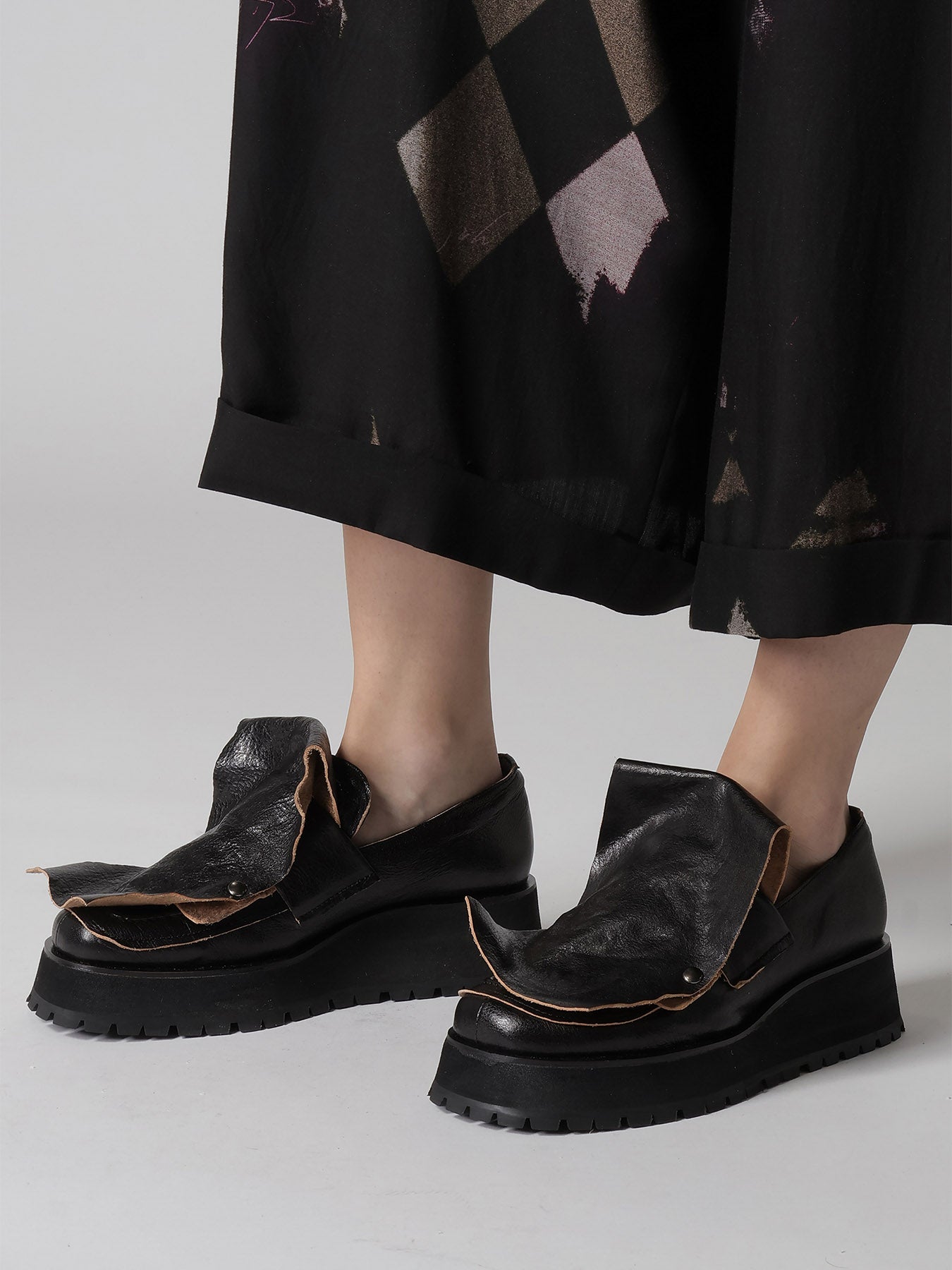 SURFACE-DYED SOFT TAN LEATHER 2 WAY LOAFERS