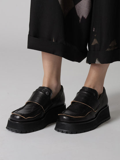 SURFACE-DYED SOFT TAN LEATHER 2 WAY LOAFERS