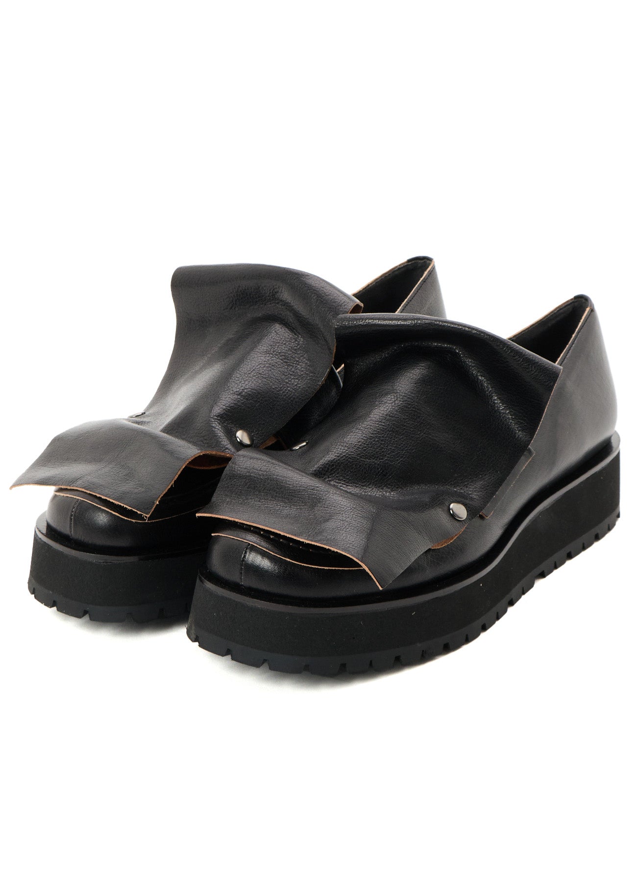 SURFACE-DYED SOFT TAN LEATHER 2 WAY LOAFERS – THE SHOP YOHJI YAMAMOTO