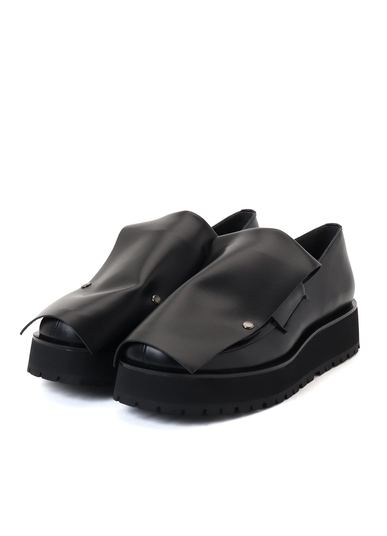 SEMI GLOSS LEATHER 2 WAY LOAFERS