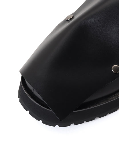 SEMI GLOSS LEATHER 2 WAY LOAFERS