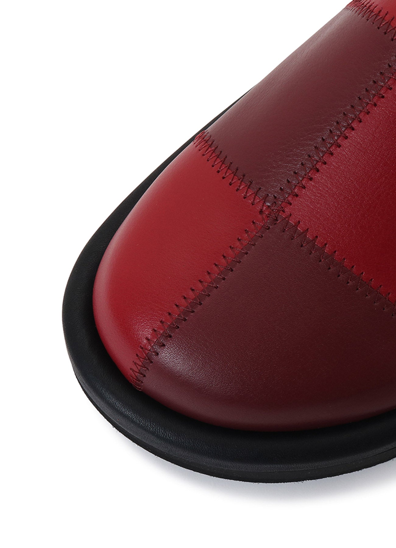 COW LEATHER PATCHWORK SANDALS