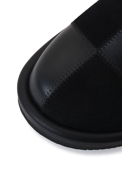 COW LEATHER PATCHWORK SANDALS