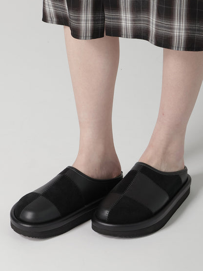 COW LEATHER PATCHWORK SANDALS