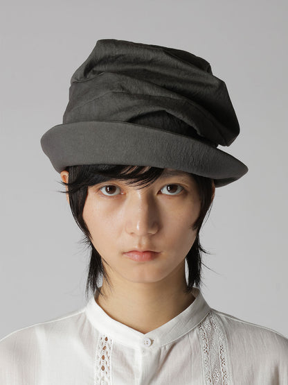 C/NY GABARDINE SQUARE TUCK HAT