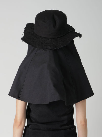 COTTON CANVAS HAT W/ CAPE