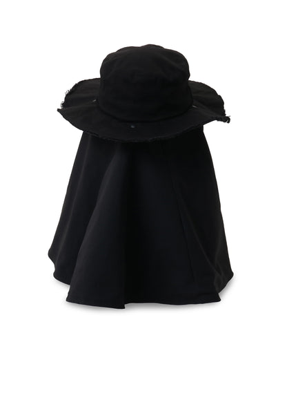 COTTON CANVAS HAT W/ CAPE