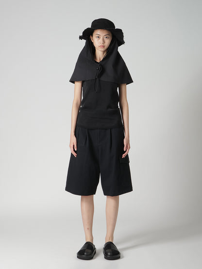 COTTON CANVAS HAT W/ CAPE