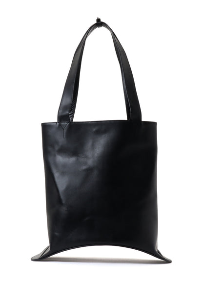 OIL SOFT LEATHER CURVED TOTE BAG