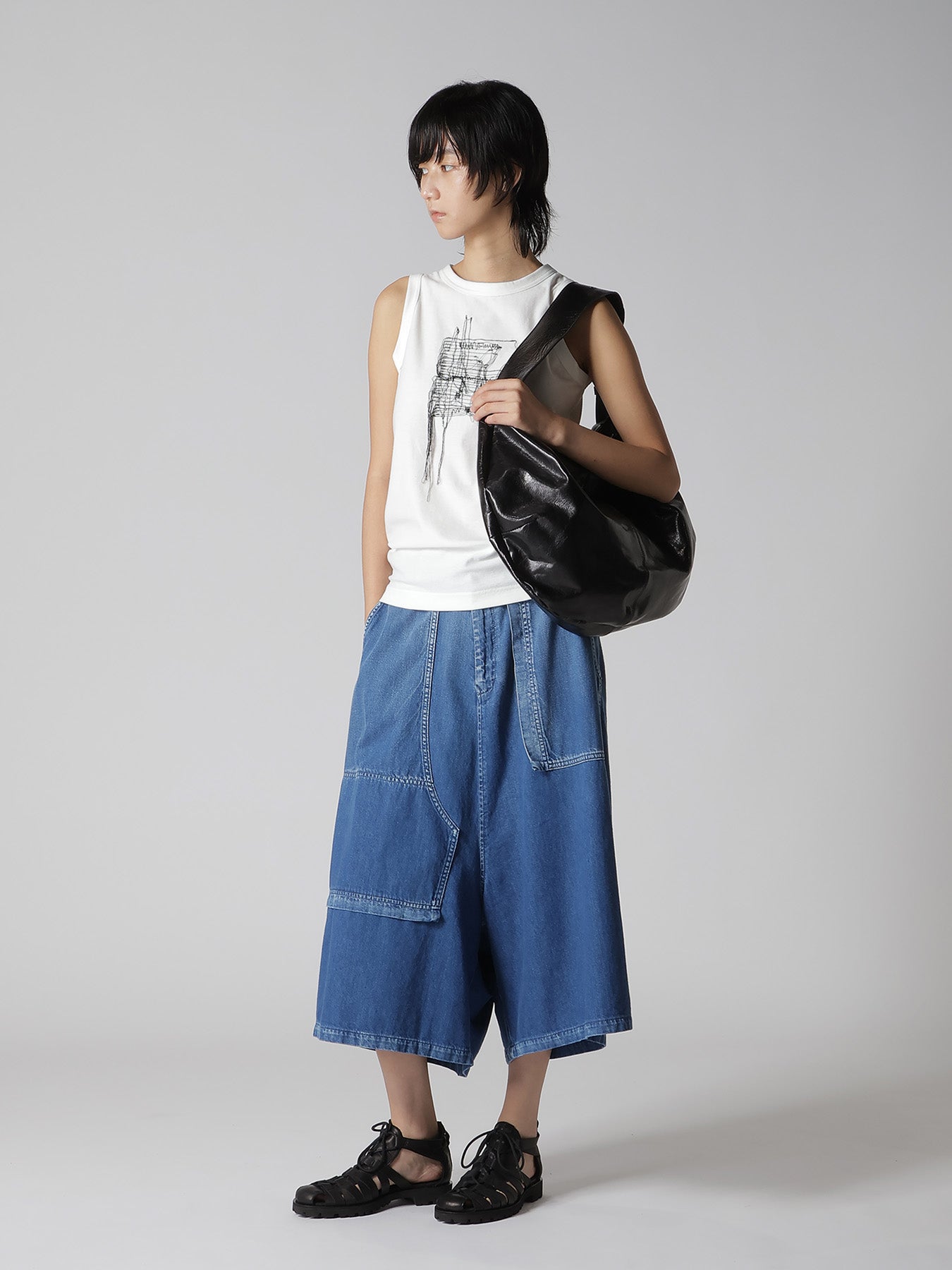 SURFACE-DYED SOFT TAN LEATHER GYOZA BAG – THE SHOP YOHJI YAMAMOTO