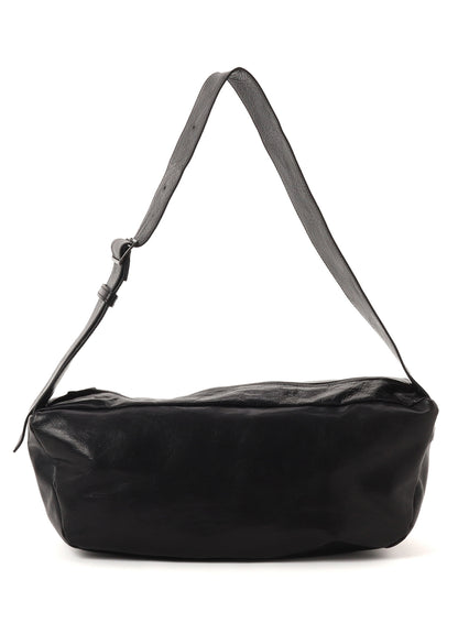 SURFACE-DYED SOFT TAN LEATHER BOX SHOULDER BAG