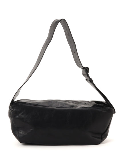 SURFACE-DYED SOFT TAN LEATHER BOX SHOULDER BAG