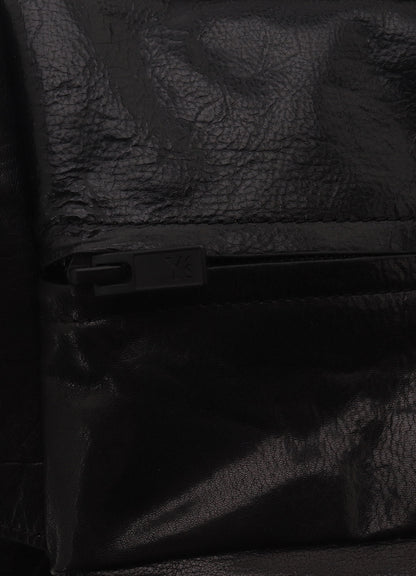 SURFACE-DYED SOFT TAN LEATHER BOX SHOULDER BAG