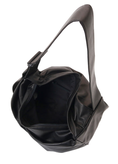 WATER DYED SOFT LEATHER TUCK SHOULDER BAG L