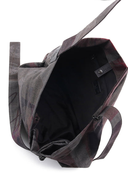 VASE DESIGN COLLAGE PRINT BELTED TOTE BAG S